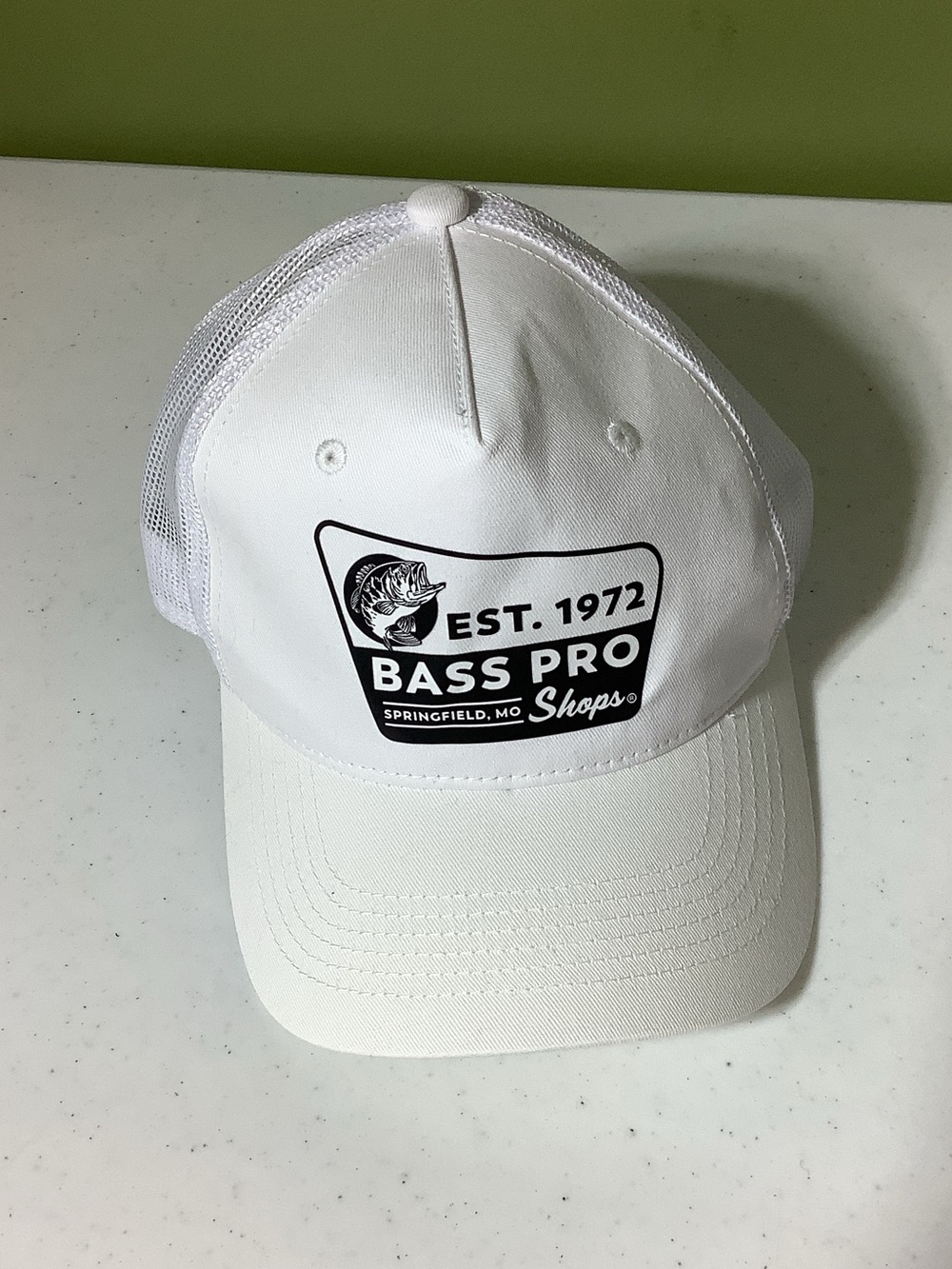Bass Pro Shops white trucker SnapBack